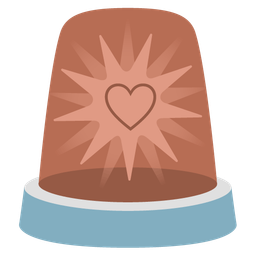 police car light and brown heart