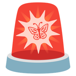 police car light and butterfly