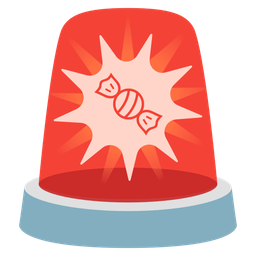 police car light and candy