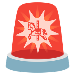 police car light and carousel horse