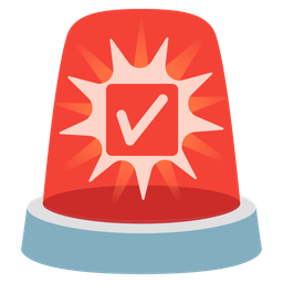 police car light and check mark button