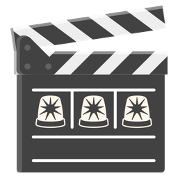 police car light and clapper board