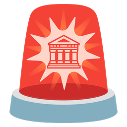 police car light and classical building