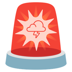 police car light and cloud with lightning