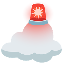 police car light and cloud