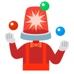 police car light and clown face