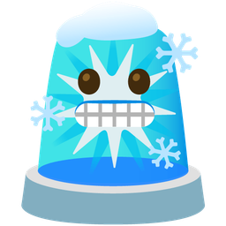 police car light and cold face