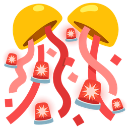 police car light and confetti ball