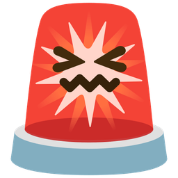 police car light and confounded face