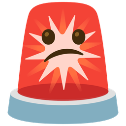 police car light and confused face