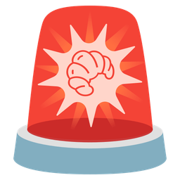 police car light and croissant