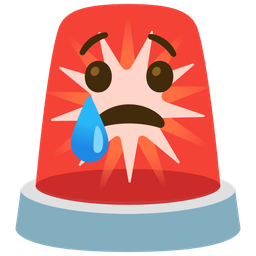 police car light and crying face