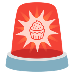 police car light and cupcake