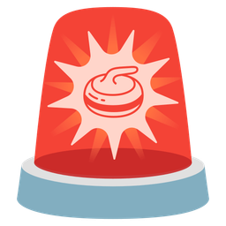 police car light and curling stone