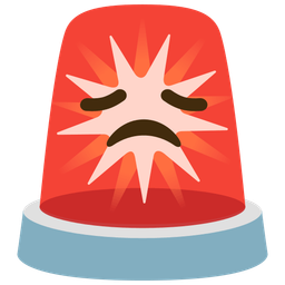 police car light and disappointed face