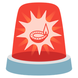 police car light and diya lamp