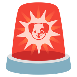 police car light and dog face