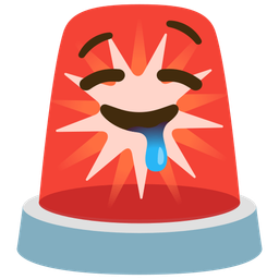 Police car light and Drooling face