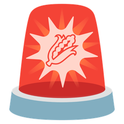 police car light and ear of corn