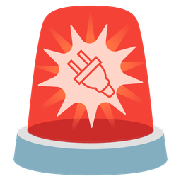 police car light and electric plug