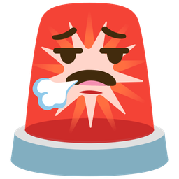 police car light and face exhaling