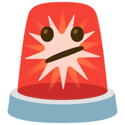 police car light and face with diagonal mouth