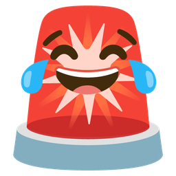 Police car light and Face with tears of joy