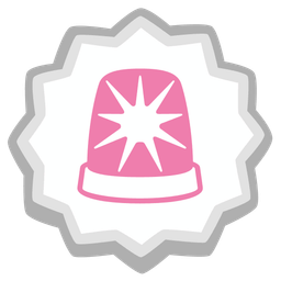 police car light and fish cake with swirl