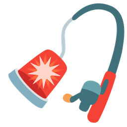 police car light and fishing pole