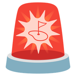 police car light and flag in hole