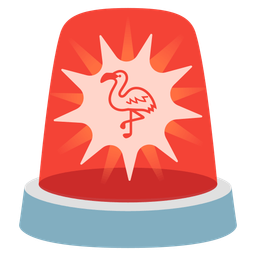 police car light and flamingo