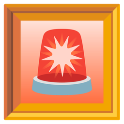 police car light and framed picture