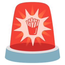 police car light and french fries