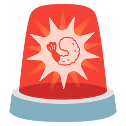 police car light and fried shrimp