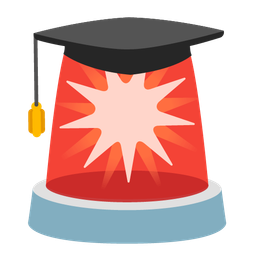 police car light and graduation cap