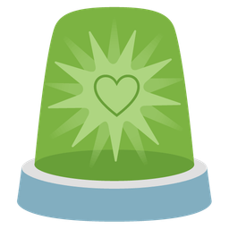 police car light and green heart