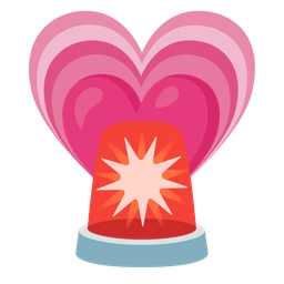 police car light and growing heart