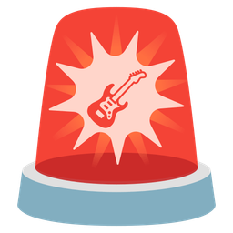 police car light and guitar