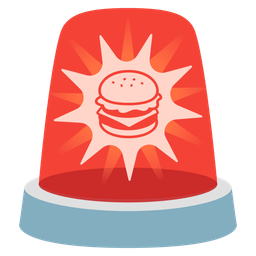 police car light and hamburger