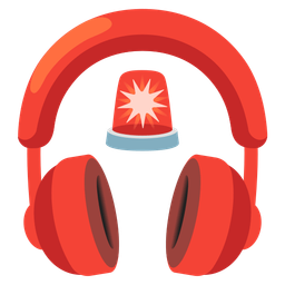 police car light and headphone