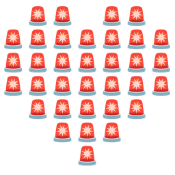 police car light and heart suit