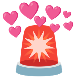 police car light and heart with arrow