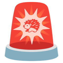 police car light and hedgehog