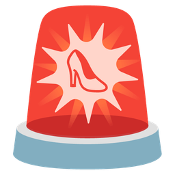 police car light and high-heeled shoe