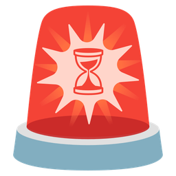 police car light and hourglass not done