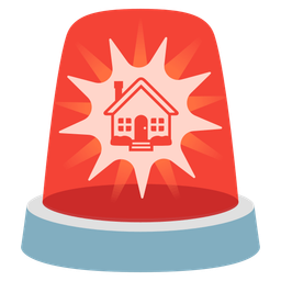 police car light and house