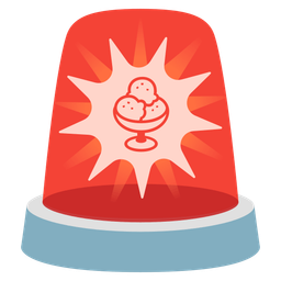 police car light and ice cream