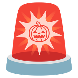 police car light and jack-o-lantern