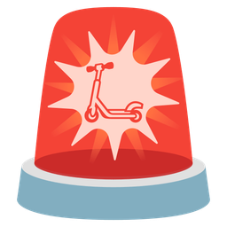 police car light and kick scooter