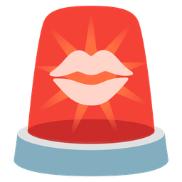 police car light and kiss mark